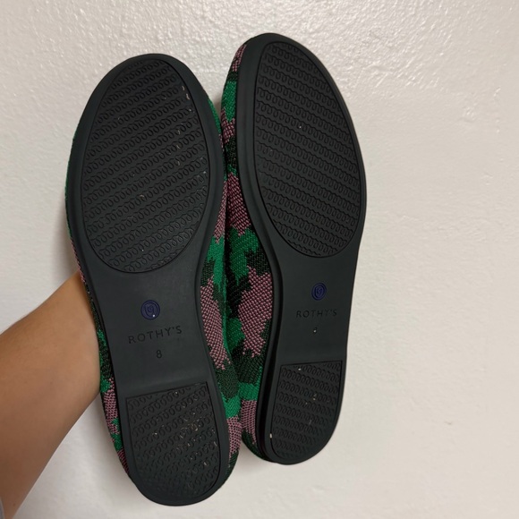 Rothy's Vibrant Green and Pink Flats - Picture 4 of 5